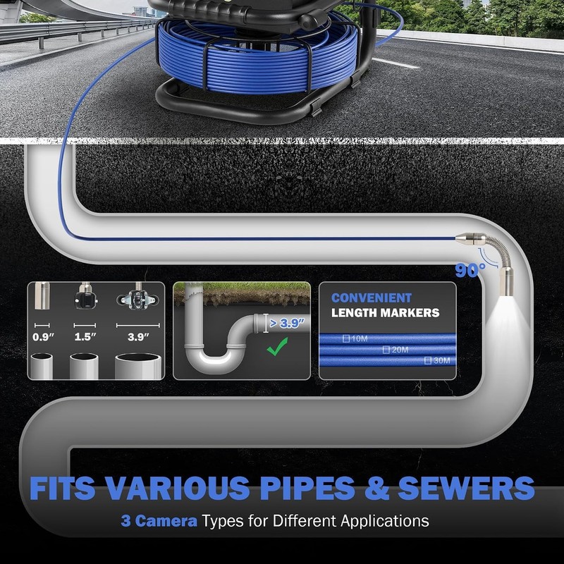 ZELCAN Sewer Camera Drain Camera 100FT 4.3 LCD IP68 gallery