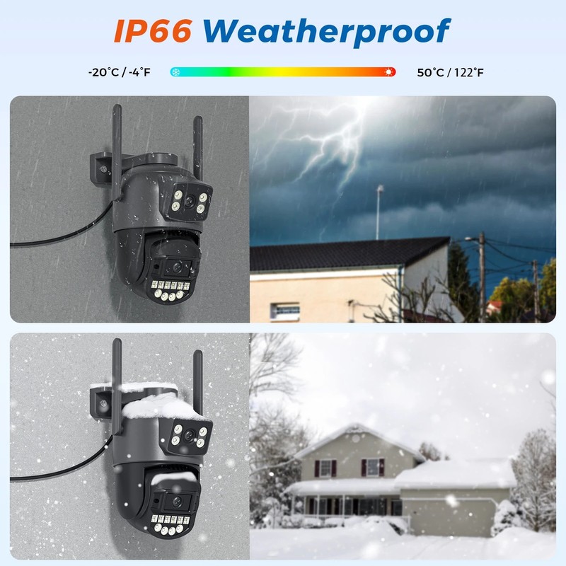 8MP Outdoor Dual Lens 5G WiFi PTZ Camera AI Tracking CCTV Security 10MP 5K gallery