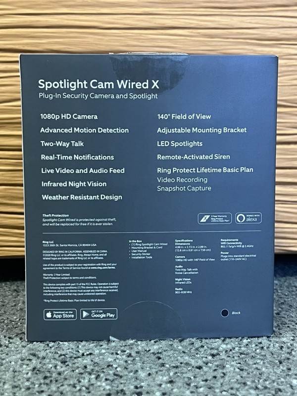 Ring Spotlight Cam Wired X 1080p HD Security Camera Open Box NEW 8shxp7-benx gallery