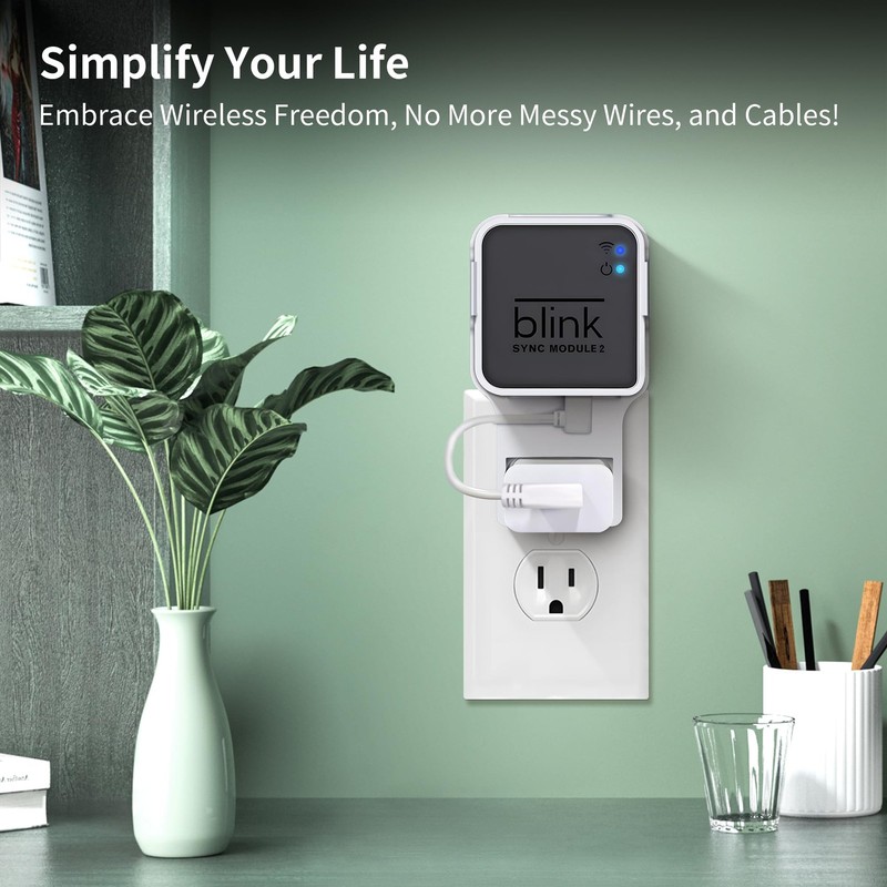 256GB USB Flash Drive & Outlet Wall Mount for Blink Sync Module 2 with Short ... gallery