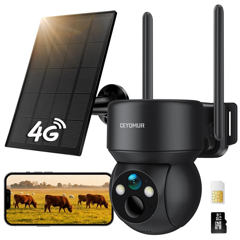 Security Cameras Wireless Outdoor, 4G LTE Cellular Security Camera with Built-in