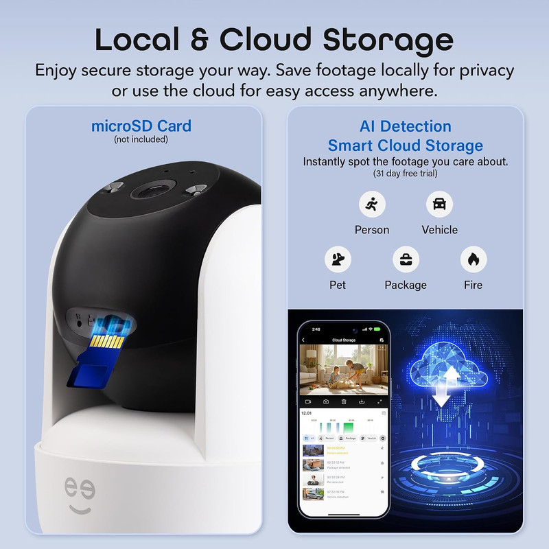 Orbit 3MP Smart PTZ Security Camera, 2K HD, Pan & Tilt Auto-Follow | Indoor, Dig gallery