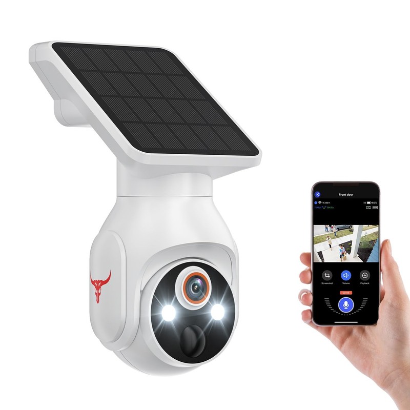 Cámara de seguridad inalámbrica 1080P con panel solar e inteligencia artificial