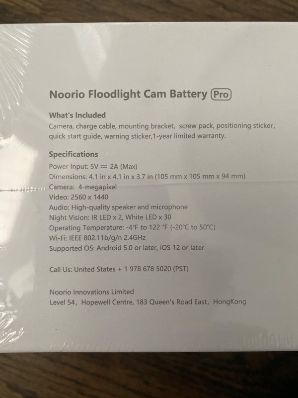 NOORIO Floodlight 2K Cam B310 Battery Pro - Qty 2 New Sealed in Box gallery