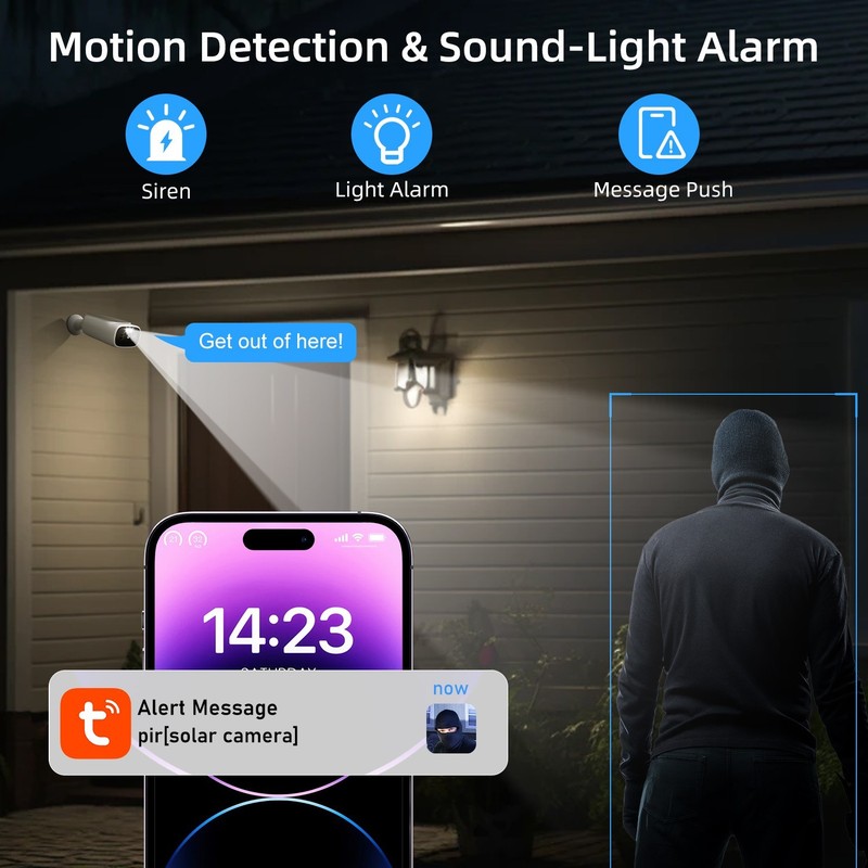 DualBand WiFi6 Wireless Pre-Record Solar Battery Security Camera System gallery