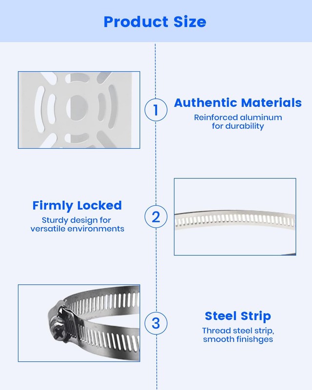 Metal Universal Vertical Pole Mounting Bracket For Security Camera With 4 Loops gallery