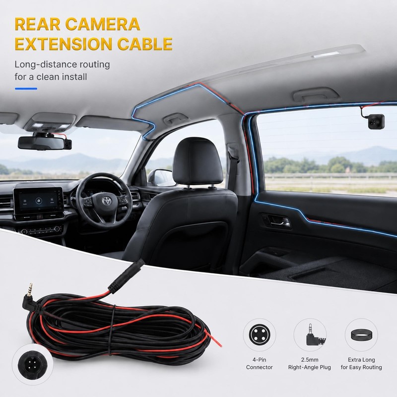 33FT Rear Extension Cable for WOLFBOX G840S/G930/G850/G840H(-)/G900/i07/i17/T... gallery