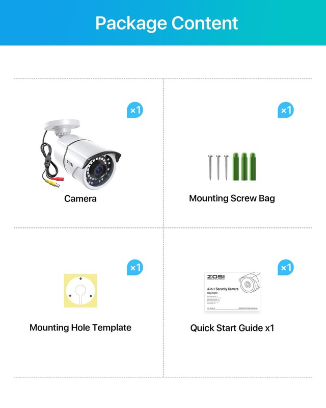 2MP 1080p Security Camera,4-in-1 TVI/CVI/AHD/CVBS Surveillance Bullet Camera ... gallery
