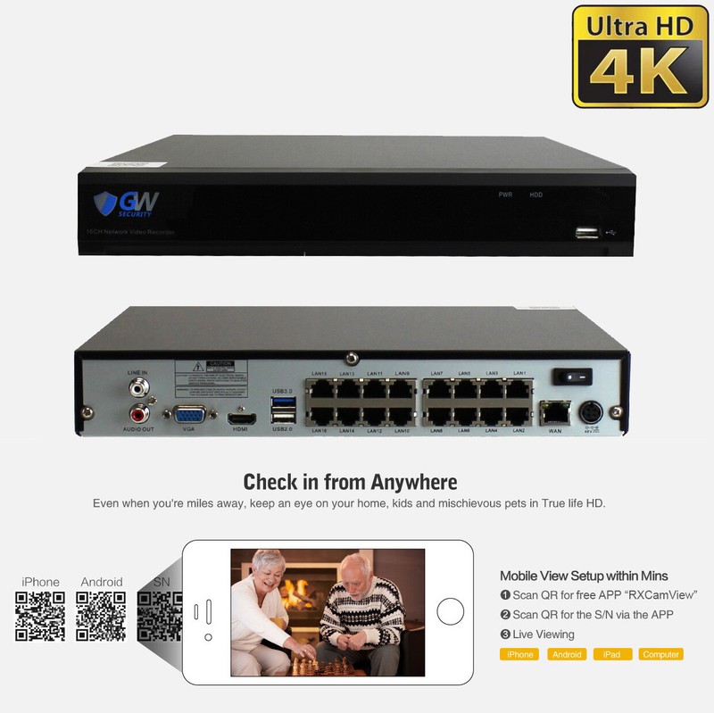 8MP 2160p @30fps 4K IP Optical Motorized Zoom PoE Security System - 10 Cameras gallery