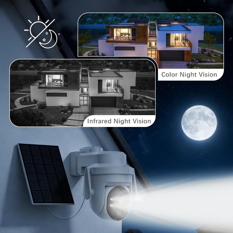 2/4 PacK Solar Camera Wireless Solar Security Camera System 4MP WiFi iP Camera gallery