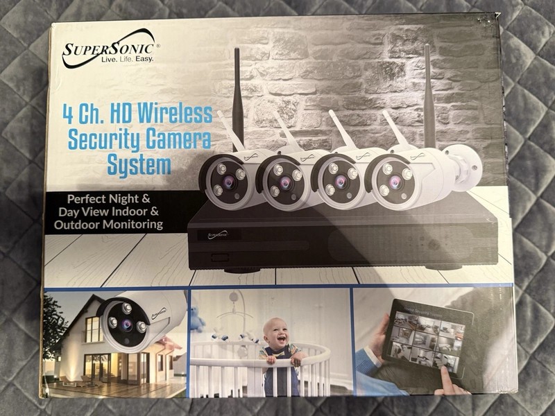 Supersonic 4CH, 1080P Security Camera System Indoor/Outdoor WiFi, Waterproof gallery
