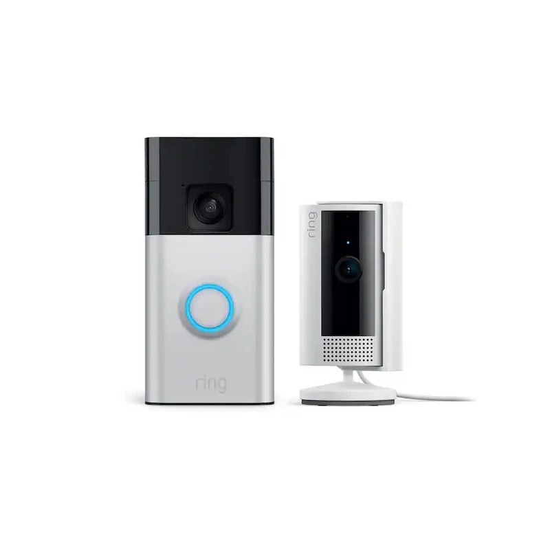 Ring- Starter Set with Battery Doorbell and Indoor Cam - New open box