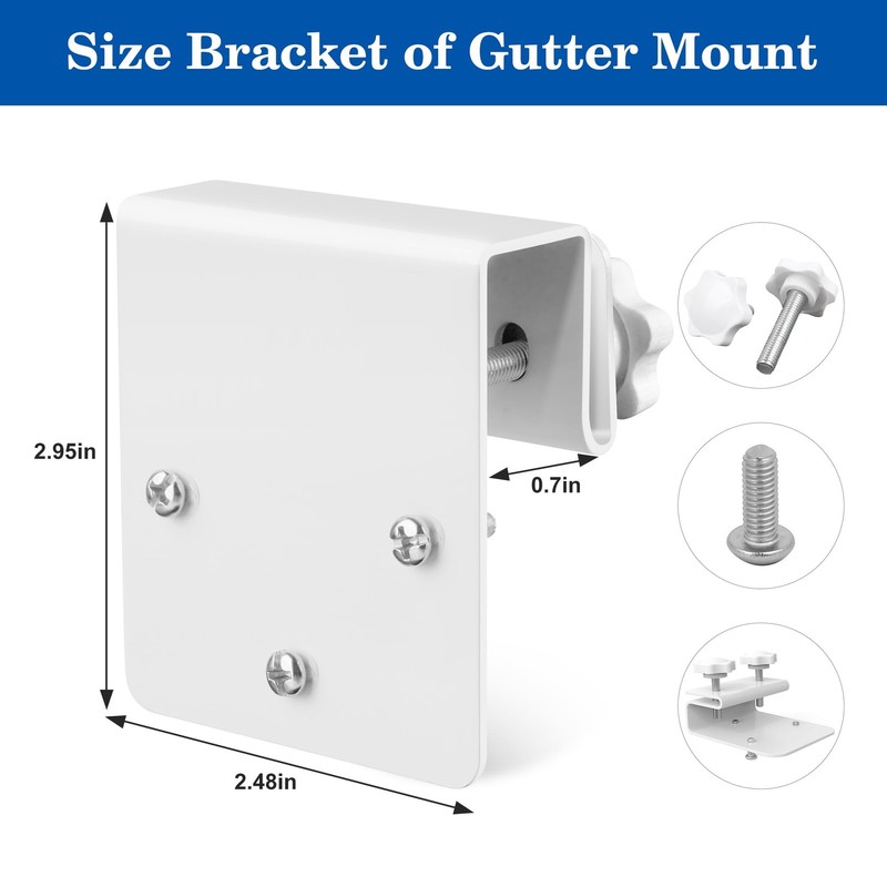 Gutter Mount Bracket 2 Pack for Eufy SoloCam S340/E30/E42 - Fits K-Style, Box gallery