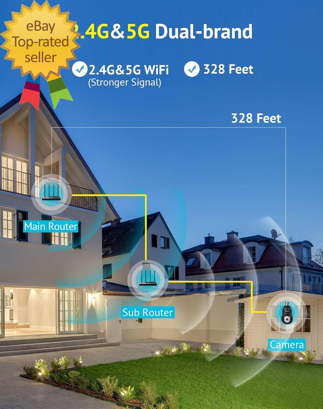 4MP Security Camera 5G& 2.4Ghz 360°2K Security Cameras Wireless Outdoor Indoor F gallery