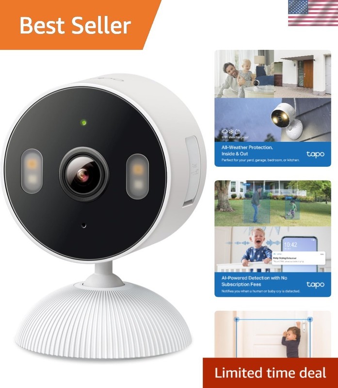 1080p Security Camera with Two-Way Audio, Alert Zones, and Cloud Storage