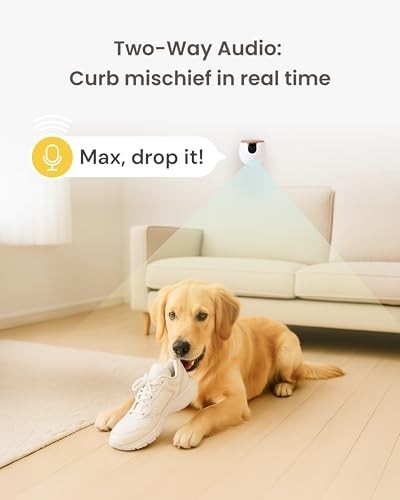 Mini Pet Camera with Barking Alerts, Cat/Dog Tracking, 2-Way Speaker, No Subscri gallery